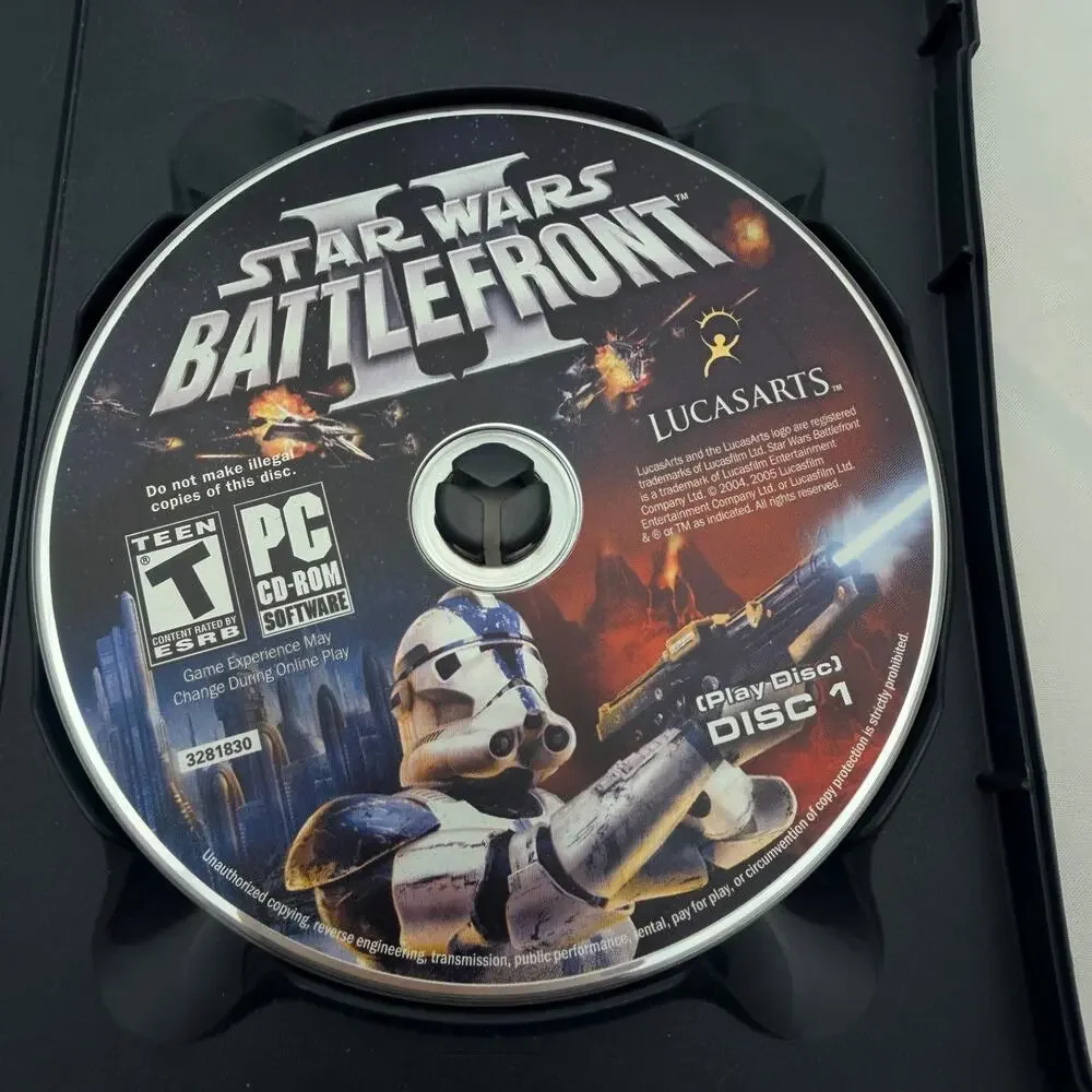 Star Wars: Battlefront II (PC, 2005) CD Rom without manual mint